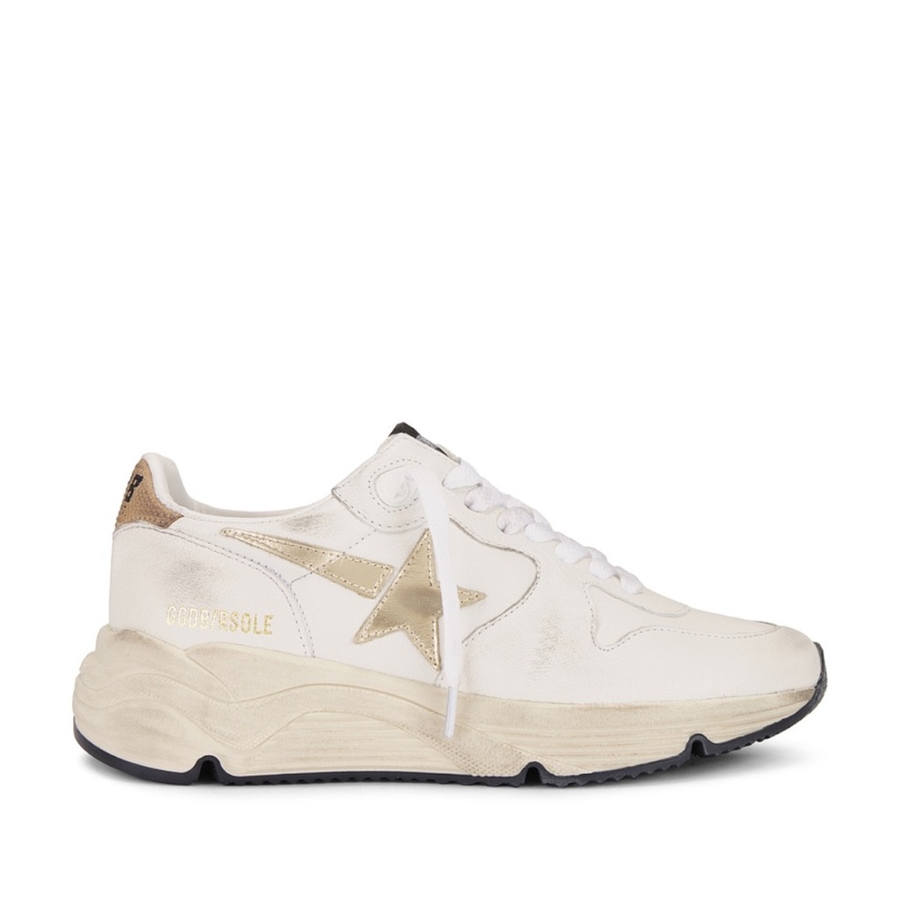 Golden Goose Women's White and Gold Sneakers